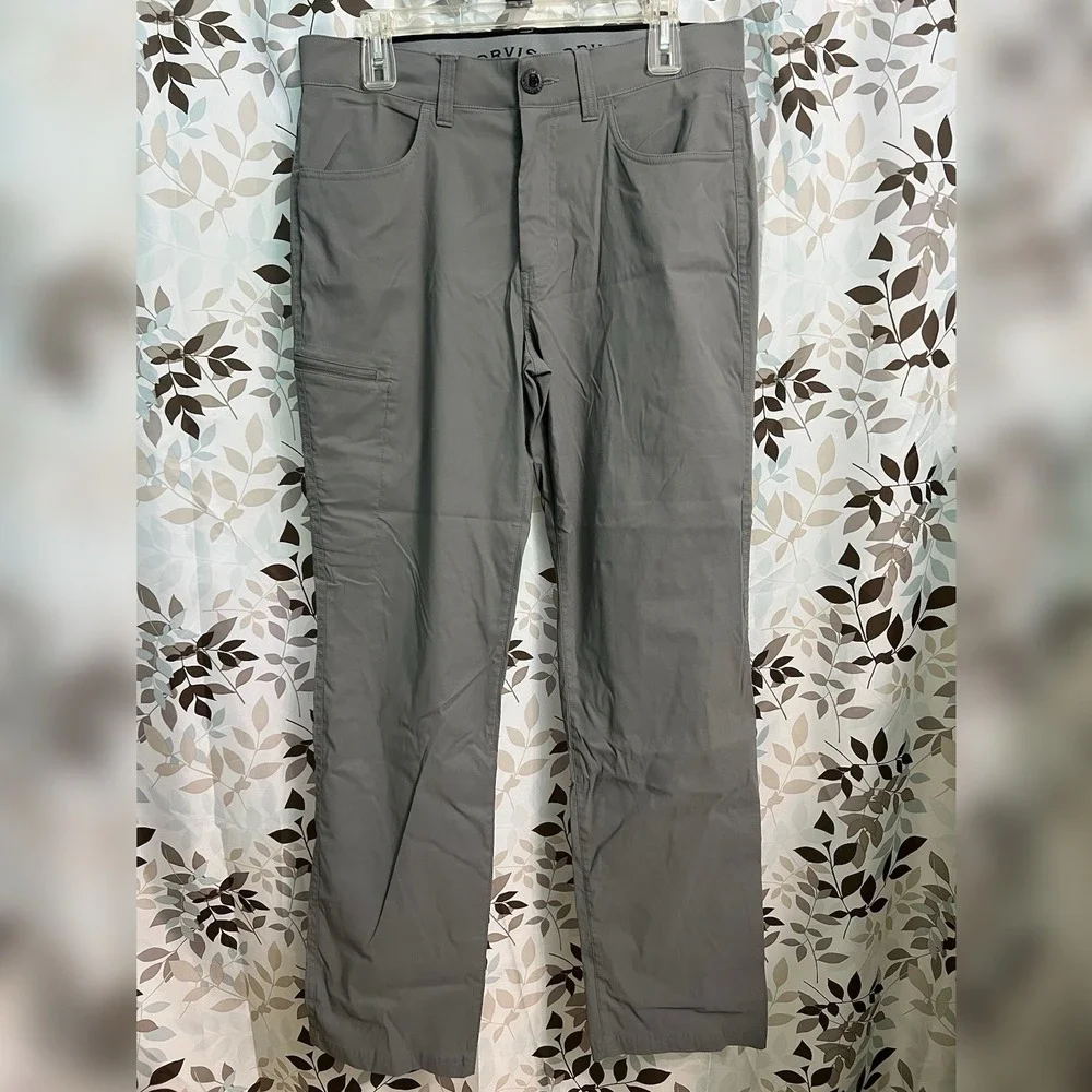 Orvis Trek Pants Mens 32x32 Gray Water Resistant Tech Stretch Hiking Outdoors